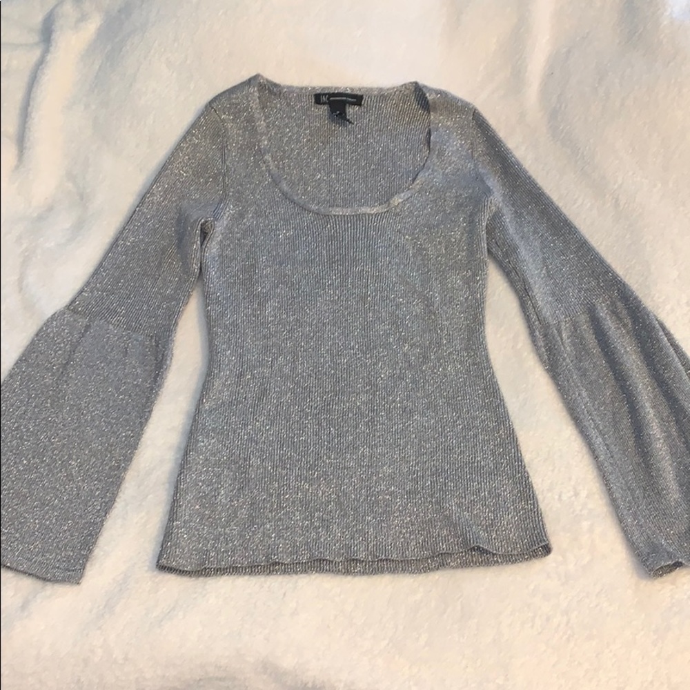 NWOT INC Sparkle Bell Sleeve Top